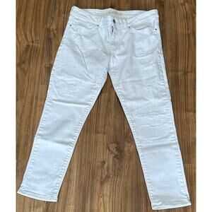 Levi's 711 Skinny Taper Stretch White‎ Crop Jeans Women's 31 Distressed